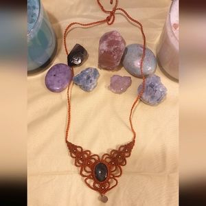 Flash Labradorite Gemstone Macrame Necklace